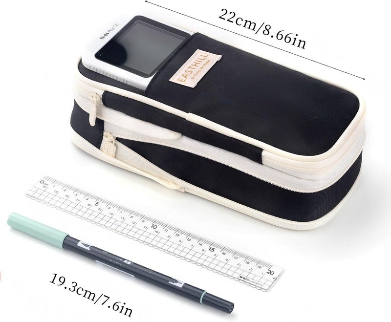 EASTHILL Big Capacity Pencil Case Large Pencil Pouch Stationery Pen Bag for Teen Girls-Black - Image 3